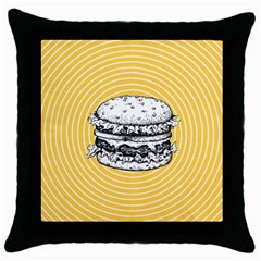 Pop Art Hamburger  Throw Pillow Case (black) by Valentinaart