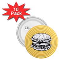 Pop Art Hamburger  1 75  Buttons (10 Pack) by Valentinaart