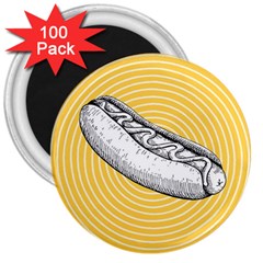 Pop Art Hot Dog 3  Magnets (100 Pack) by Valentinaart