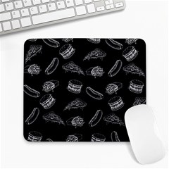 Fast Food Pattern Large Mousepads by Valentinaart