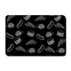 Fast Food Pattern Small Doormat  by Valentinaart