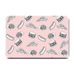 Fast Food Pattern Small Doormat  by Valentinaart