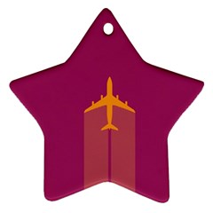 Airplane Jet Yellow Flying Wings Star Ornament (two Sides) by Nexatart