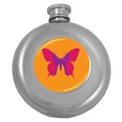 Butterfly Wings Insect Nature Round Hip Flask (5 Oz) by Nexatart