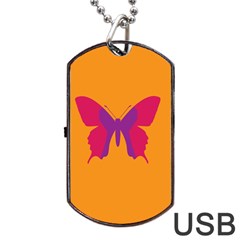 Butterfly Wings Insect Nature Dog Tag Usb Flash (two Sides) by Nexatart