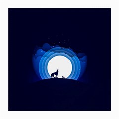 Month Full Moon Wolf Night Medium Glasses Cloth (2-side)