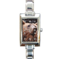 Bear Looking Rectangle Italian Charm Watch by snowwhitegirl