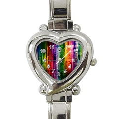 Skyline Light Rays Gloss Upgrade Heart Italian Charm Watch by Nexatart
