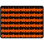 Orange and Black Spooky Halloween Nightmare Stripes Double Sided Fleece Blanket (Large)  80 x60  Blanket Back