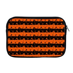 Orange And Black Spooky Halloween Nightmare Stripes Apple Macbook Pro 17  Zipper Case by PodArtist