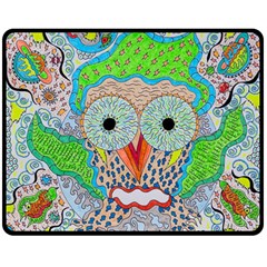 Cosmic Owl Double Sided Fleece Blanket (medium)  by chellerayartisans