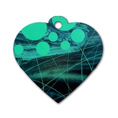 Neon Bubbles Dog Tag Heart (one Side) by WILLBIRDWELL