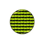 Slime Green and Black Halloween Nightmare Stripes  Hat Clip Ball Marker Front