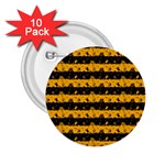 Pale Pumpkin Orange and Black Halloween Nightmare Stripes  2.25  Buttons (10 pack)  Front