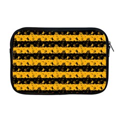 Pale Pumpkin Orange And Black Halloween Nightmare Stripes  Apple Macbook Pro 17  Zipper Case by PodArtist