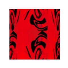 Red And Black Design By Flipstylez Designs Small Satin Scarf (square) by flipstylezfashionsLLC