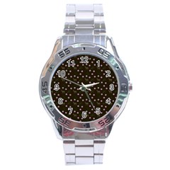 Brown Deer Trees Pattern Stainless Steel Analogue Watch by snowwhitegirl