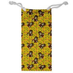 Girl With Popsicle Yellow Floral Jewelry Bag by snowwhitegirl