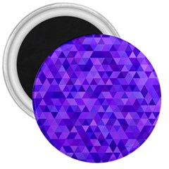 Purple Triangle Purple Background 3  Magnets by Sapixe