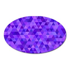 Purple Triangle Purple Background Oval Magnet by Sapixe