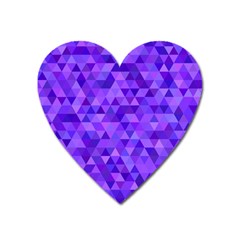 Purple Triangle Purple Background Heart Magnet by Sapixe