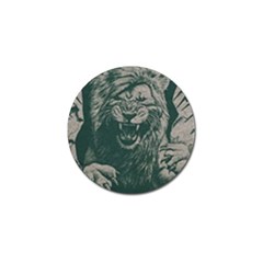 Angry Male Lion Pattern Graphics Kazakh Al Fabric Golf Ball Marker (4 Pack) by Sapixe