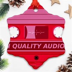 Red Cassette Snowflake Ornament (two Sides)