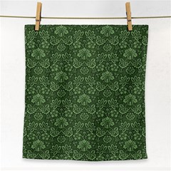 Damask Green Face Towel