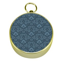 Damask Blue Gold Compasses by vintage2030