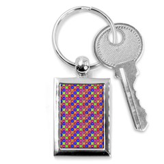 Numbers And Vowels Colorful Pattern Key Chains (rectangle)  by dflcprints