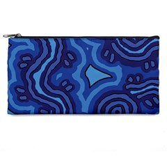 Aboriginal Art - Blue Campsites Pencil Cases