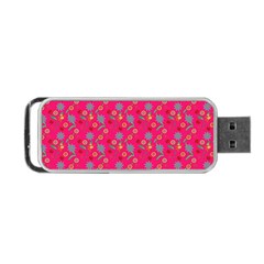 Vintage Floral Pink Portable Usb Flash (two Sides) by snowwhitegirl