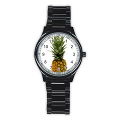 Pineapple Stainless Steel Round Watch