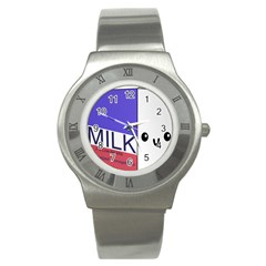 Kawaii Milk Stainless Steel Watch by snowwhitegirl