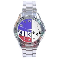 Kawaii Milk Stainless Steel Analogue Watch by snowwhitegirl