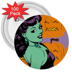 Zombie Retro Girl 3  Buttons (100 Pack)  by snowwhitegirl