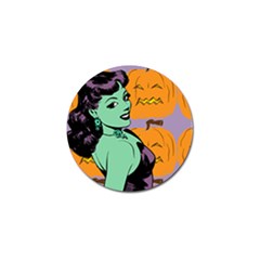 Zombie Retro Girl Golf Ball Marker by snowwhitegirl