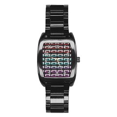 Three Color Ombre Cassette Stainless Steel Barrel Watch