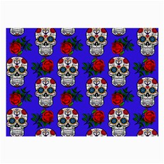 Skull Pattern Blue Large Glasses Cloth (2-side) by snowwhitegirl