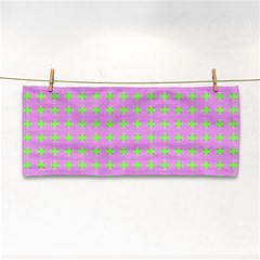 Pastel Mod Pink Green Circles Hand Towel by BrightVibesDesign