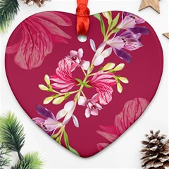 Motif Design Textile Design Heart Ornament (two Sides) by Simbadda