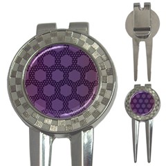 Hexagon Grid Geometric Hexagonal 3-in-1 Golf Divots by Simbadda