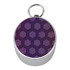 Hexagon Grid Geometric Hexagonal Mini Silver Compasses by Simbadda