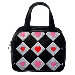 Diamonds Hearts Mosaic Pattern Classic Handbag (one Side)