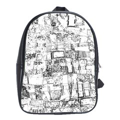 Black And White Background Wallpaper Pattern School Bag (xl) by Simbadda