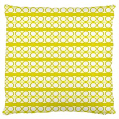 Circles Lines Yellow Modern Pattern Large Cushion Case (one Side) by BrightVibesDesign