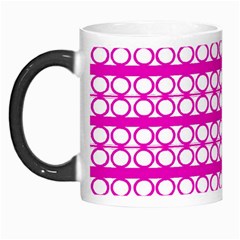 Circles Lines Bright Pink Modern Pattern Morph Mugs by BrightVibesDesign