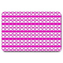 Circles Lines Bright Pink Modern Pattern Large Doormat 