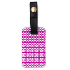 Circles Lines Bright Pink Modern Pattern Luggage Tags (one Side)  by BrightVibesDesign