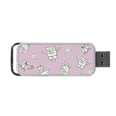 Doodle Bob Pattern Portable Usb Flash (two Sides) by Valentinaart